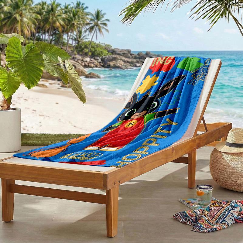 Bunny Fashion Beach Towel: Ideal for Summer Adventures Soft, absorbent and quick drying suitable for swimming and bathing