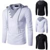 Men's Fashion Trend T-shirt Long Sleeve Colour Blocking Hooded T-shirt