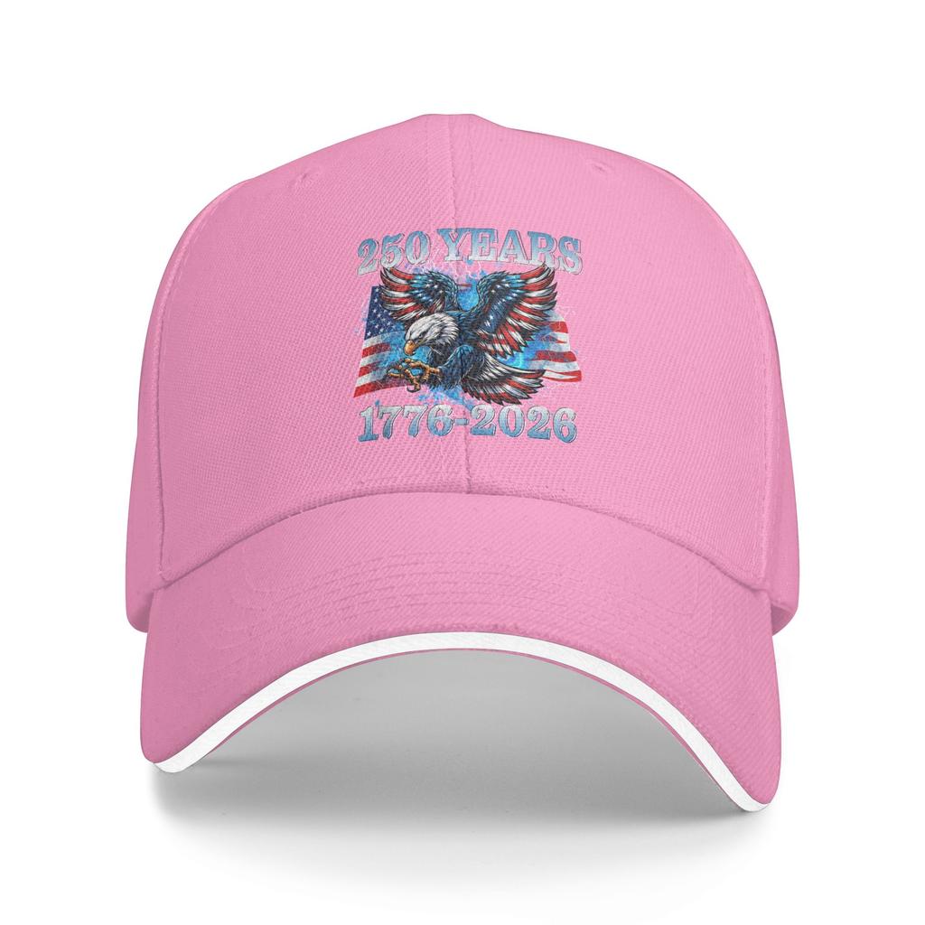 Spring USA 250 Years 1776 2026 Eagle American Flag Baseball Cap Running Hippie Street Style Print Trucker Hat Men Baseball Caps
