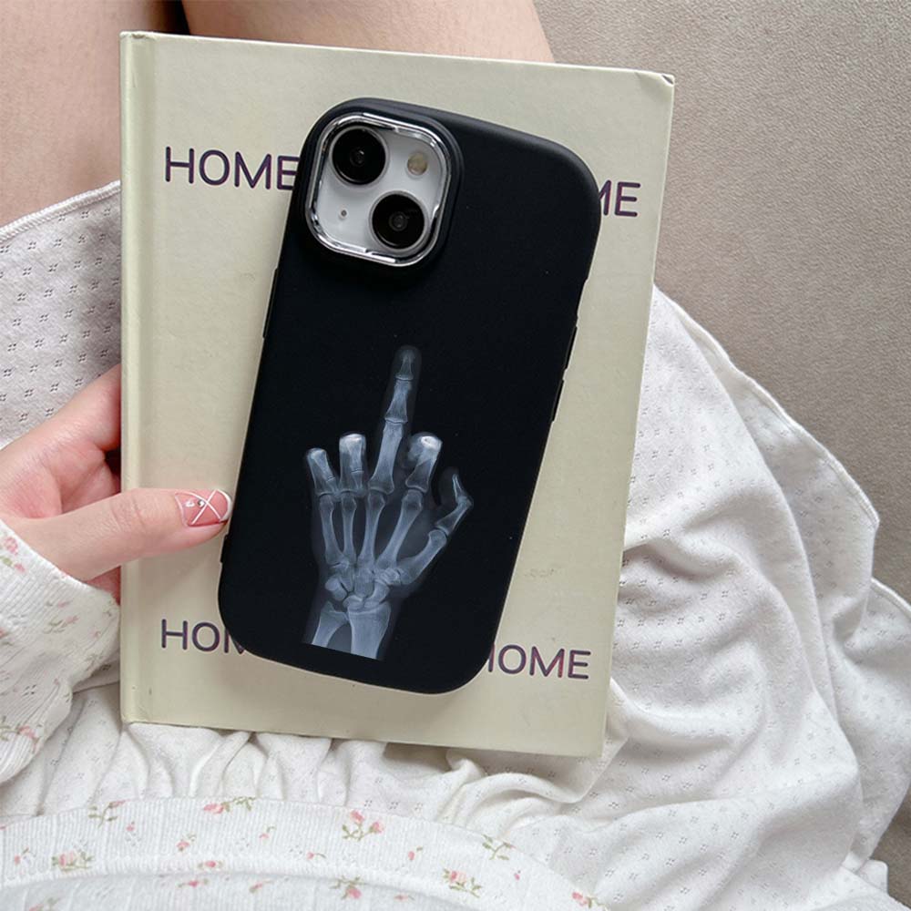 For iPhone 13 14 15 Pro Max Samsung Galaxy A14 A15 A24 Xiaomi 13T Redmi 12C Soft Chubby Phone Case NY4 Cartoon Middle Finger Art TPU Silicone Cover