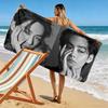 V Print Beach Towel, Large Soft Quick Dry Towel for Beach Camping Swimming
