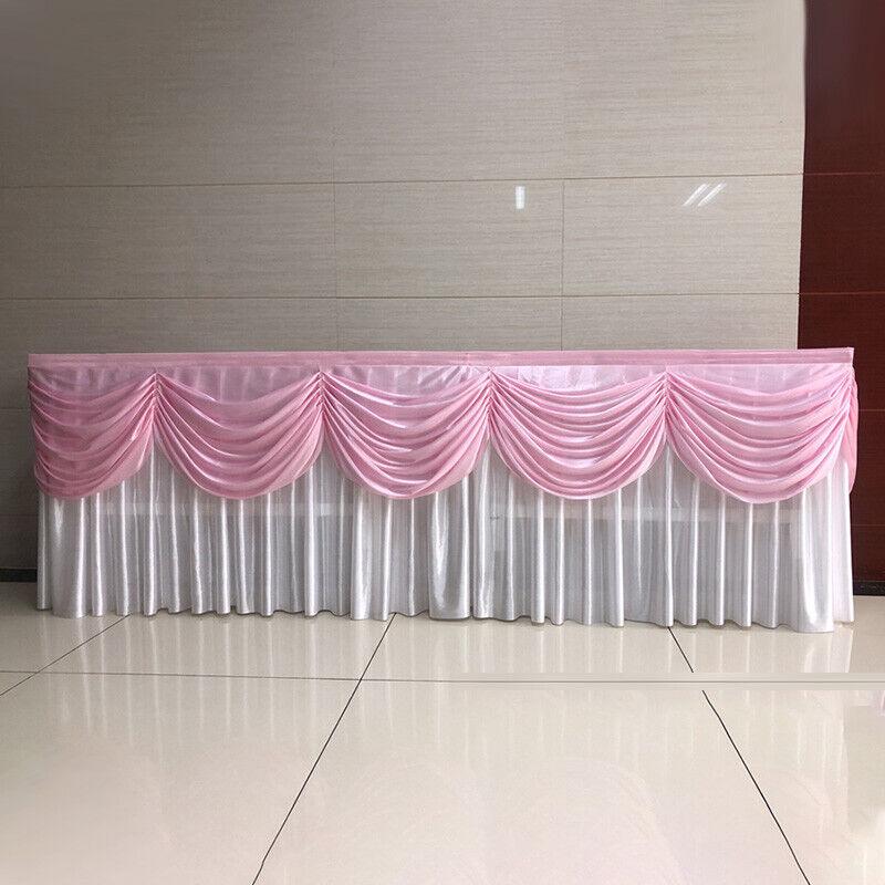 3/6M Wedding Backdrop Curtain Swag Ice Silk Fabric Wedding Decoration Table Skirts Party Banquet Backdrop Long Tablecloth New