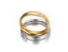 Trendy Gold Color s CZ Crystal Party Rings For Women Girls 316L Stainless Steel Wedding Engagement Ring Jewelry R19031