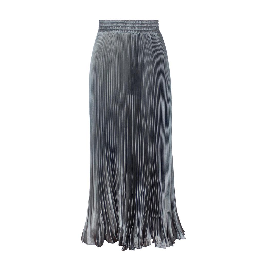 High Waist Satin Pleated Fishtail Skirt - 1 Meter Long Women's Dance Skirt with Large Swing and Medium Length.