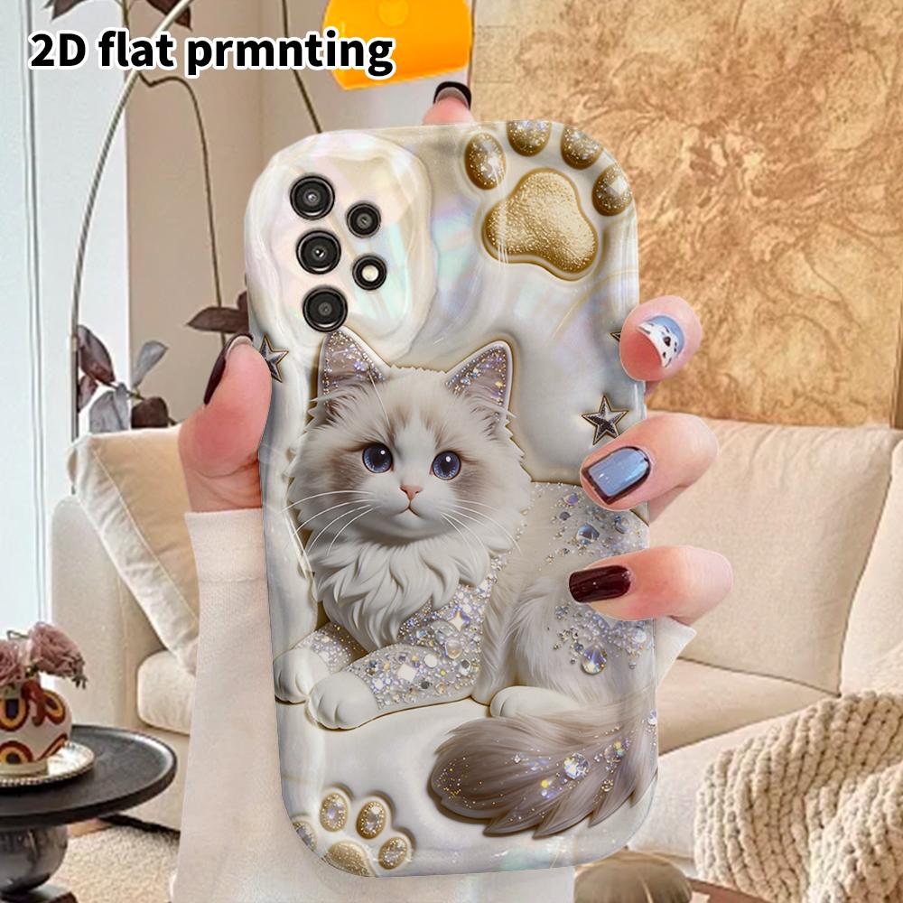 Phone Case: 2D Flat Samsung Galaxy A34 A35 M05 M06 S20 S22 S21 FE Plus 5G Protective Case, Couple Style, Ragdoll Cat, Christmas and Halloween Gift