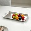 Metal Serving Tray Raised Sides Rectangular Folded End Panels Kitchenware