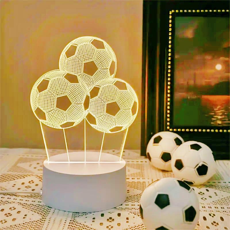 3D football sports night light USB plug bedroom bedside creative desk lamp sports enthusiast gift decoration night light