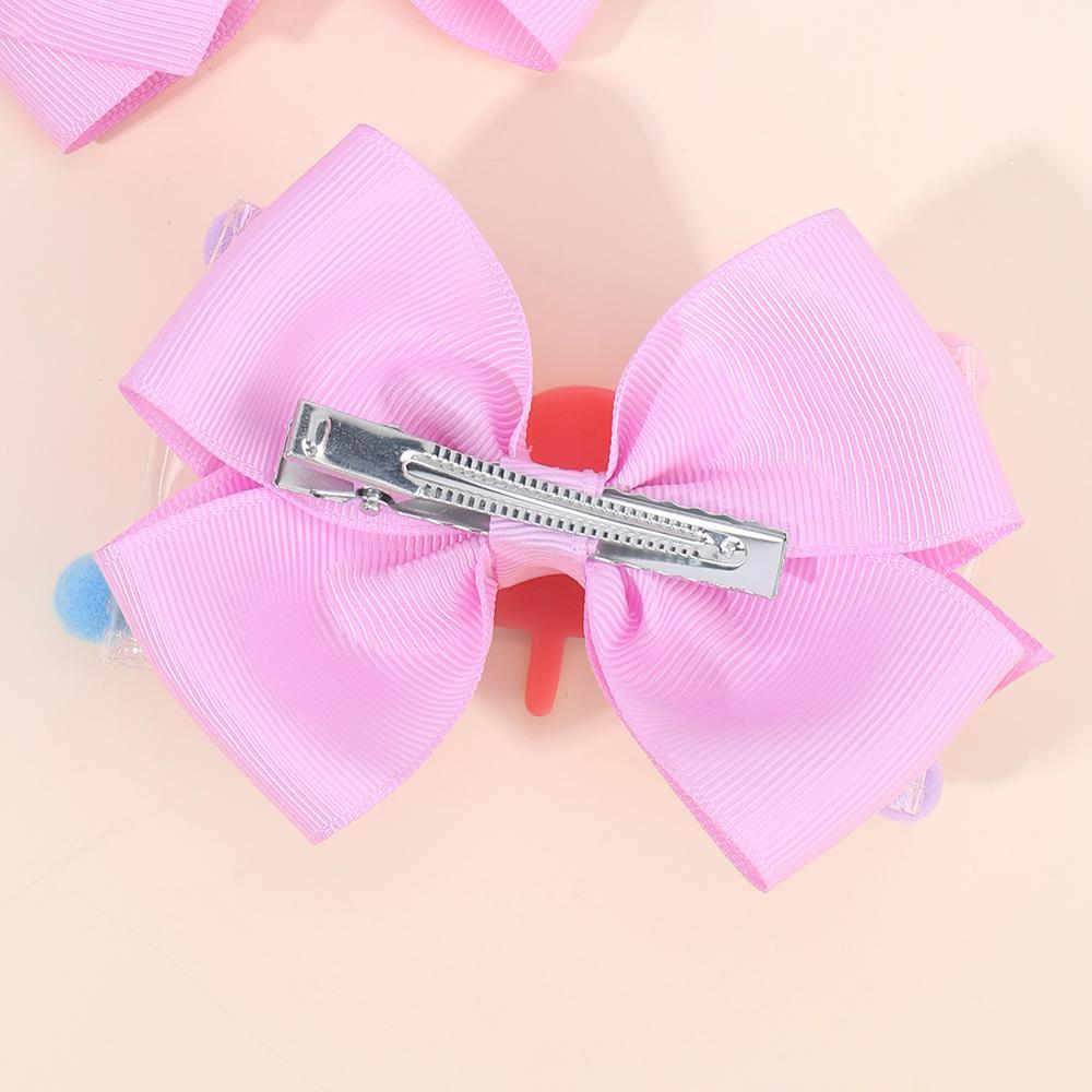 2Pcs New Popsicle Bow Hair Clips PVC Ribbon Hairpins For Girls School Barrette Summer Popular Kawaii Children Hair Accessories