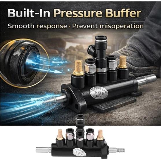 KIMISS Tire Air Control Valve Foot Pedal Valve for Tire Changer Machine, Aluminum Alloy 8mm OD Tubing Connectors Tyre Machine Pneumatic Switch Type D