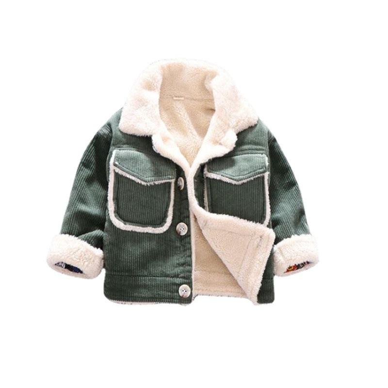 Winter Boys' Plush and Thick Cartoon Fashionable Versatile Comfortable Jacket