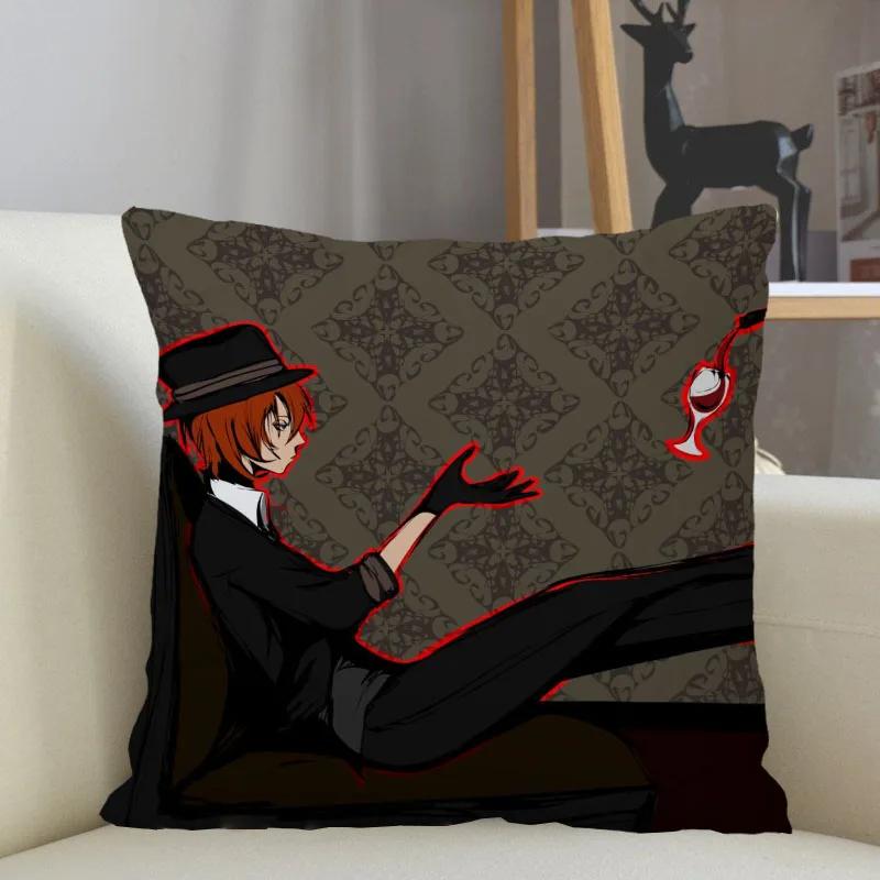 Musife Custom Bungo Stray Dogs Pillowcase Home Decoration 45X45Cm Zipper Square Pillowcase Throw Pillow Cover Drop Shipping 1215
