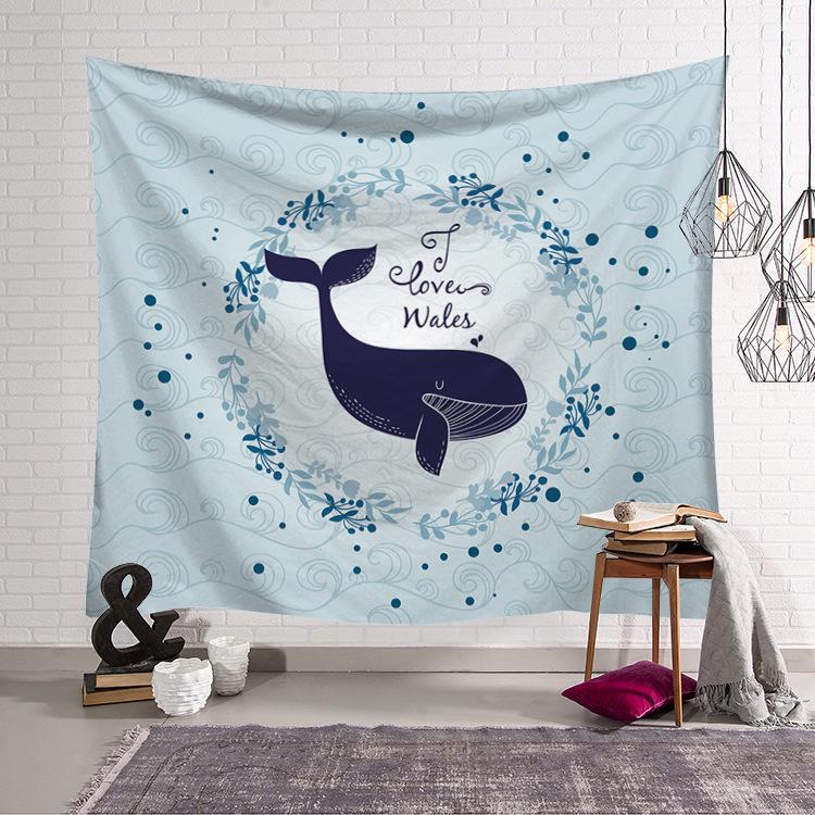Ocean Wave Tapestry Beauty Sea Beach Big Whale Animals Tapestry Wall Hanging Tapestries Home Decor Bedroom Wall Art Tapestry