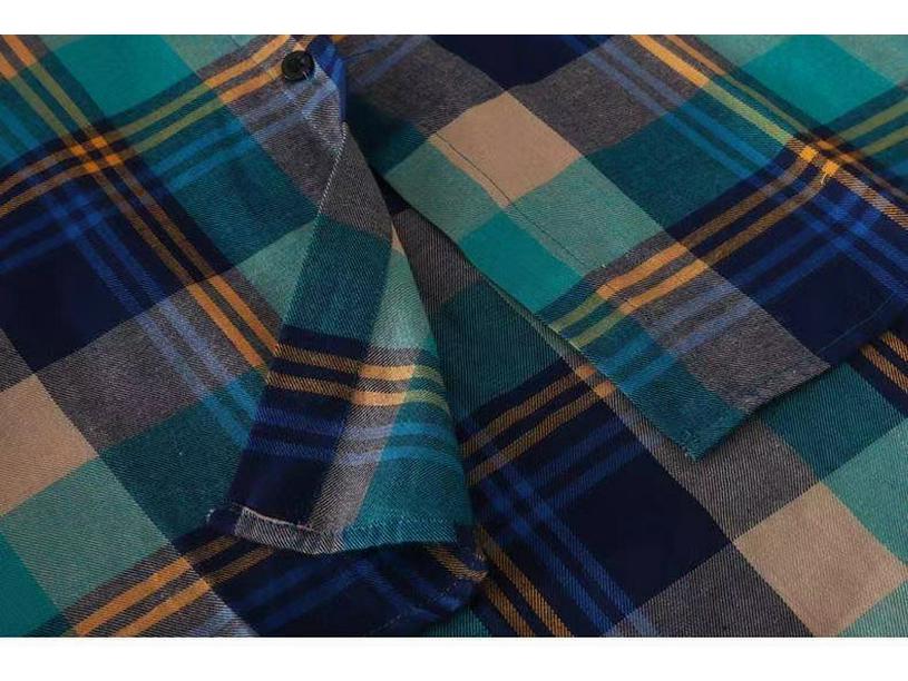 2024 Spring/Autumn Women's Korean Style Plaid Loose Mid-Length Plus Size Long Sleeve Shirt Jacket