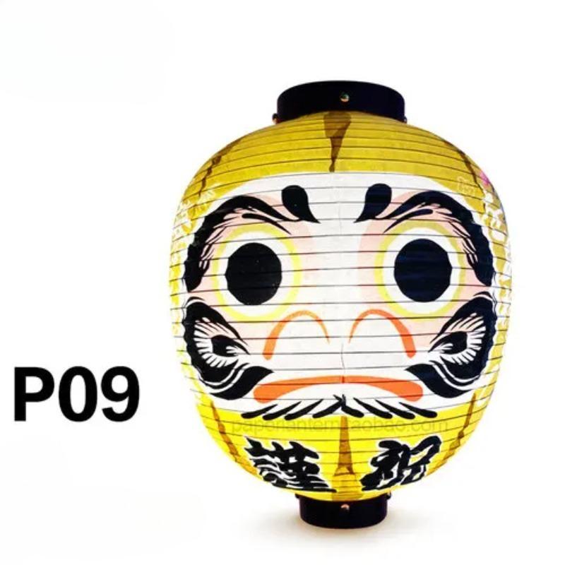 27x35cm Japanese Style Wish Dharma Hanging Lantern Sushi Pub Bistro Restaurant Izakaya Decor Colorful Round Lanterns