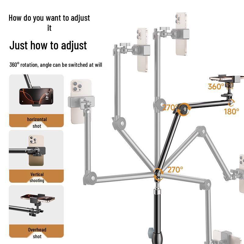 Floor-mounted Mobile Phone Live Streaming & Photography Tripod Bracket