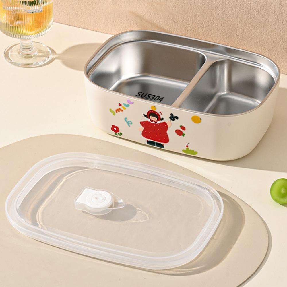 Microwaveable Food Storage Box Cartoon Pattern Fresh Keeping Box  Picnic Style D