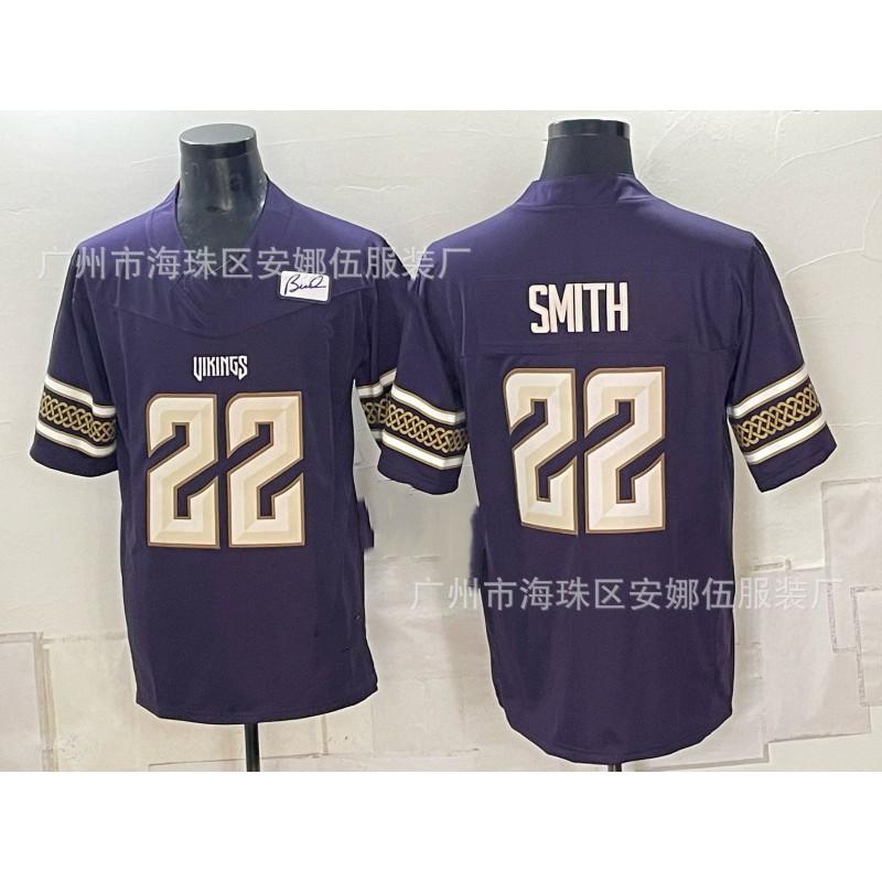 2026 Vikings Fotbalový dres 22 18 Krátký rukáv Vyšívaný Tým Sportovní košile