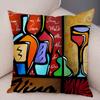 Abstract Painting Cushion Cover Decoration Nordic Style Colorful Cartoon Girl Pillowcase Sofa Home