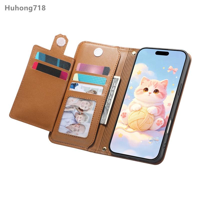 For Motorola Moto G04 G04S G13 G14 G23 G32 G53 G53j G53y G62 G72 G73 Power 4G Case Flip Leather Zipper Coin Purse Wallet Cover Multi Card Slots