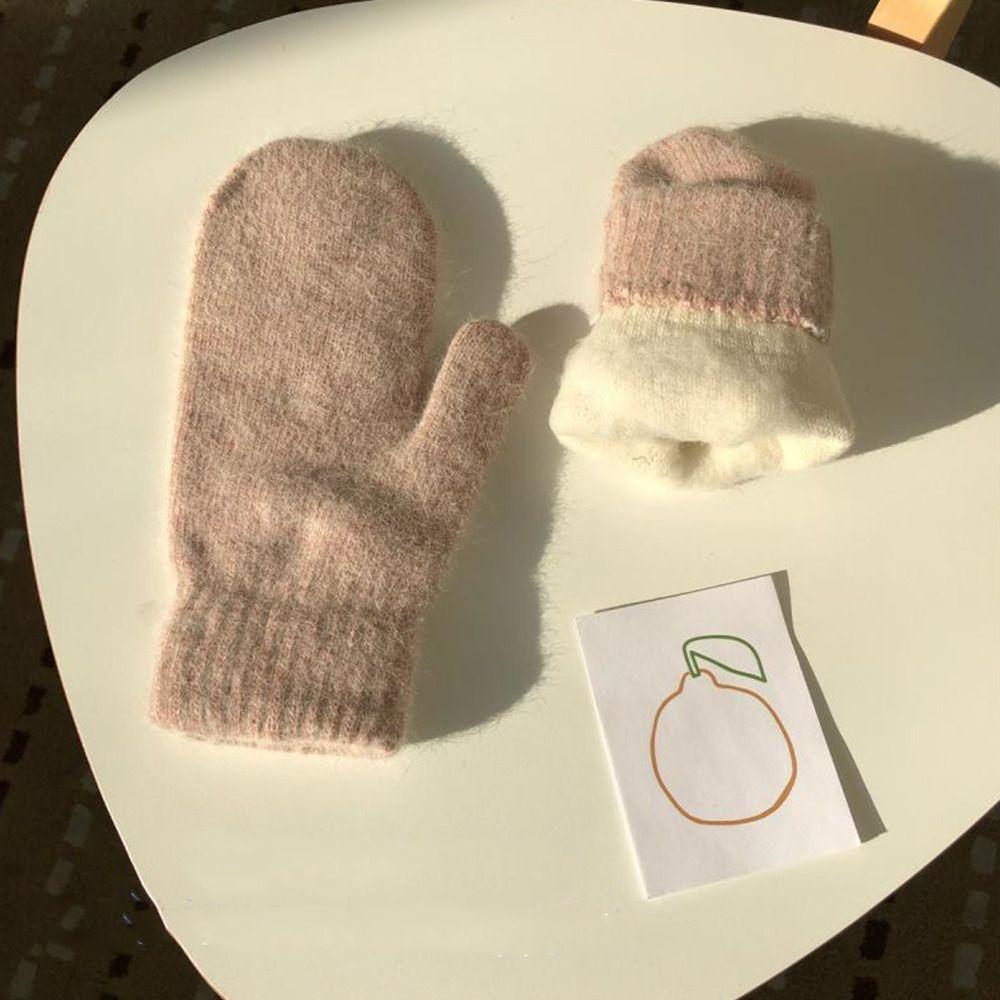 Gloves Warm Wool Gloves Korean Style Mittens Full Fingers Gloves Rabbit Fur Gloves Unisex Gloves