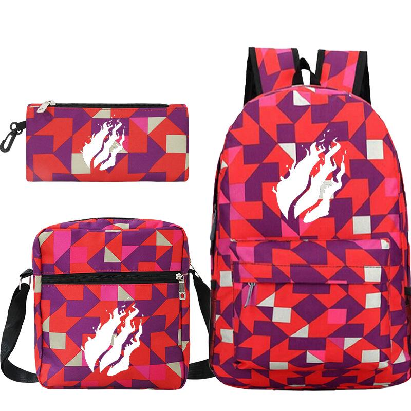 Backpack Casual Student Schoolbag Small Shoulder Bag Pencil Bag Three-piece Set