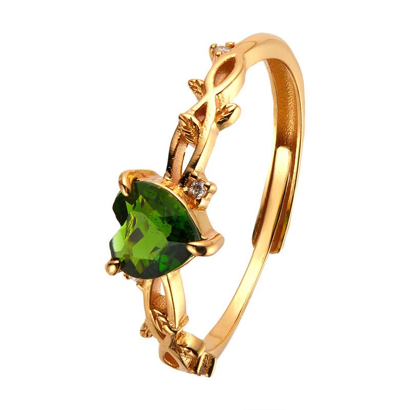 Non-Fading Niche High-End S925 Sterling Silver Natural Topaz Garnet Amethyst Transparent Limestone Colored Treasure Ring For Women