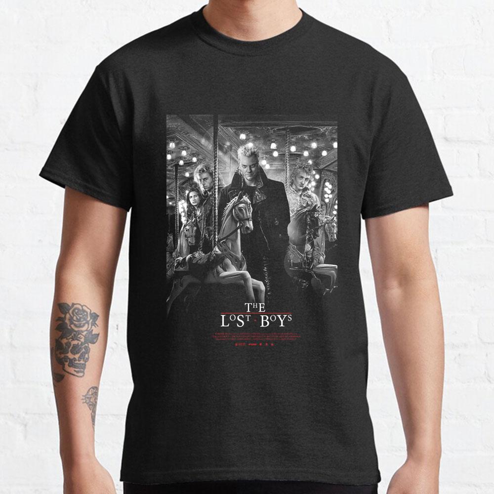 Scary The Lost Boys David Vampire Graphic T Shirts Santa Carla Halloween Tops Horror Movie Printed Tee Large Size Mens Clothing