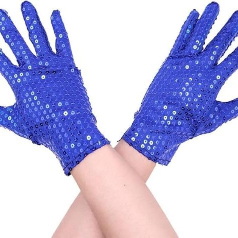 Silver Sparkly Mesh Gloves 1 Pair Shiny Glossy Women Dance Costume Accessory for Wedding Banquet Cocktail Party Cosplay