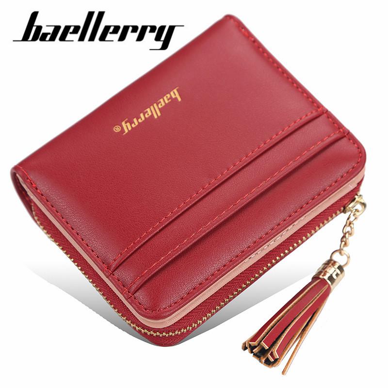 Baellerry Short Style Women Wallets Leather Tassels Coin Purse for Ladies Fashion Zipper Wallet Handbags Clutch Bag