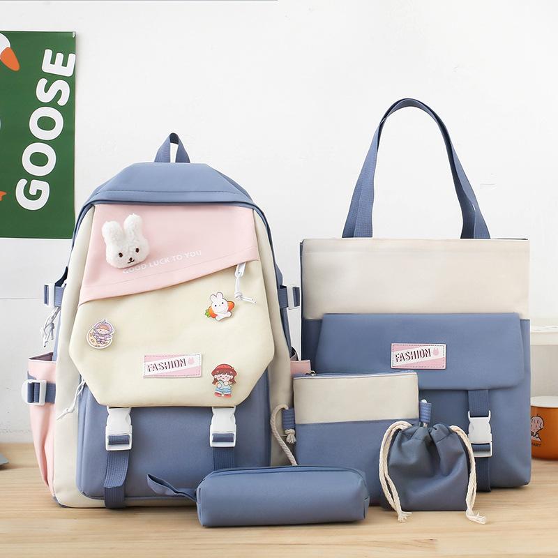 Schoolbag Junior High School School Bag Female Middle School Student Girl Backpack Junior High School Student Large Capacity Backpack Fourth, Fifth