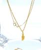 Bonbeau Tiny Leaf Pendant Point Necklace Gold Chain Necklace