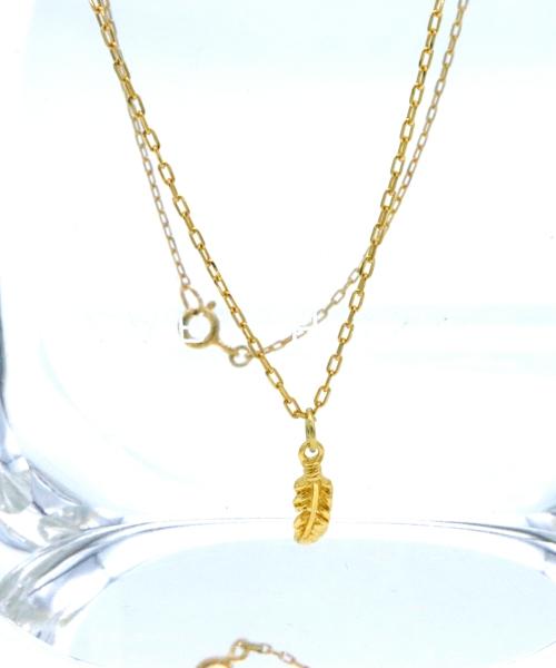 Bonbeau Tiny Leaf Pendant Point Necklace Gold Chain Necklace
