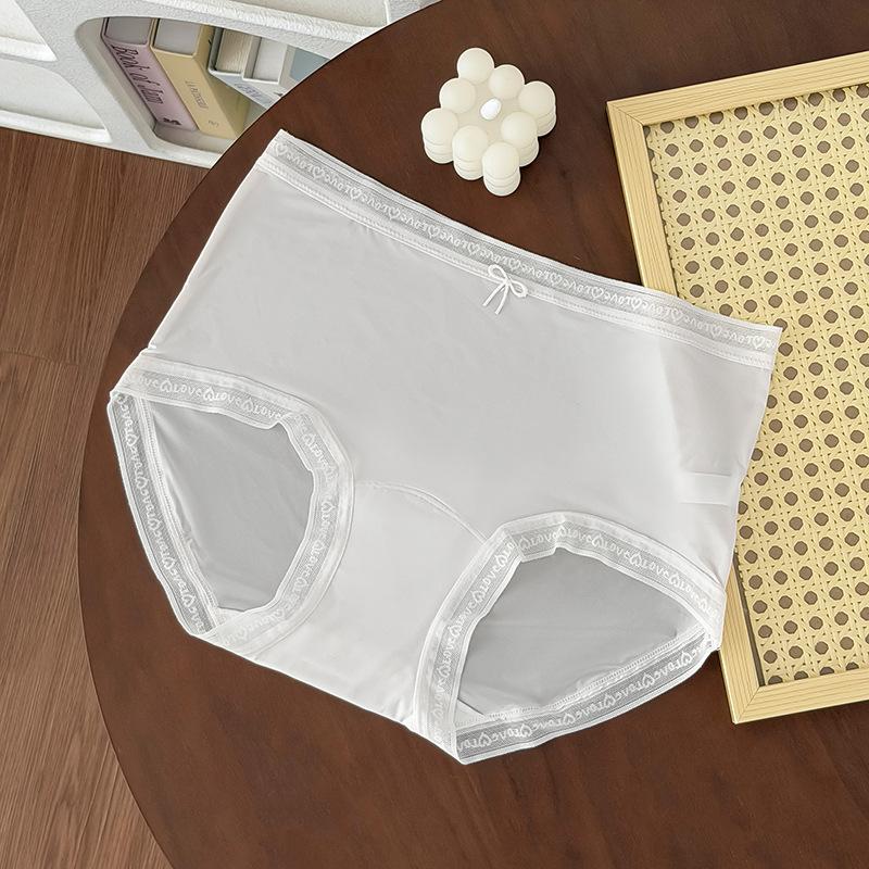 

Women s Summer Ultra Thin Simple No Trace Cool Feeling Ice Silk Speed Dry 10A Bacterostatic Crotch Waist Breathable Briefs M белый
