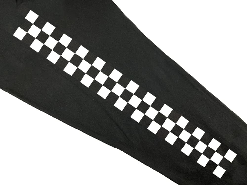 [SPEED ADDICT] XXXL Checkered Long Sleeve T-shirt (3XL Checkered Long Sleeve T-shirt) Black