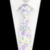 New Cotton Floral Tie For Men Women Soft Gentle Elegant Flower Necktie White Blue Yellow Narrow Skinny Wedding Party Accessories