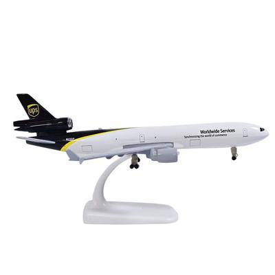 20cm Diecast Md11 Ups World Cargo Airlines with Base Landing Gear Wheels Alloy Aircraft Model
