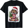 Dachshund Dog Christmas Outfit Dog Santa Hat Cute X-Mas T-Shirt