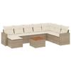 VidaXL Garden Lounge Set with Cushions 9 Pcs Beige Braided Resin 3224259