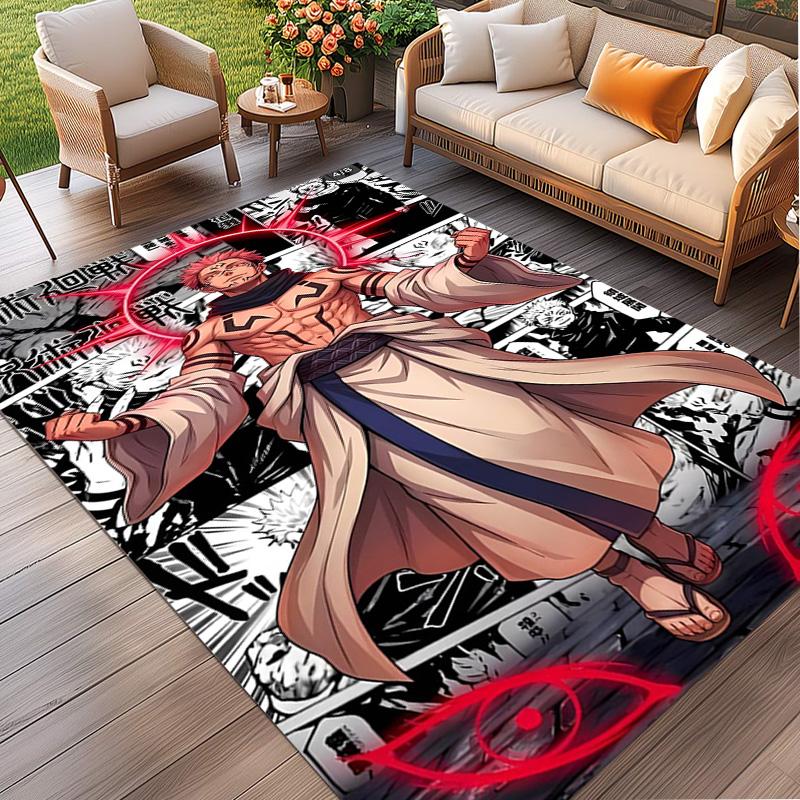 Jujutsu Kaisen Print Rug, Washable Floor Carpet, For Entryway Dorm Laundry Room Office Study, Home Decor Birthday Christmas Gift