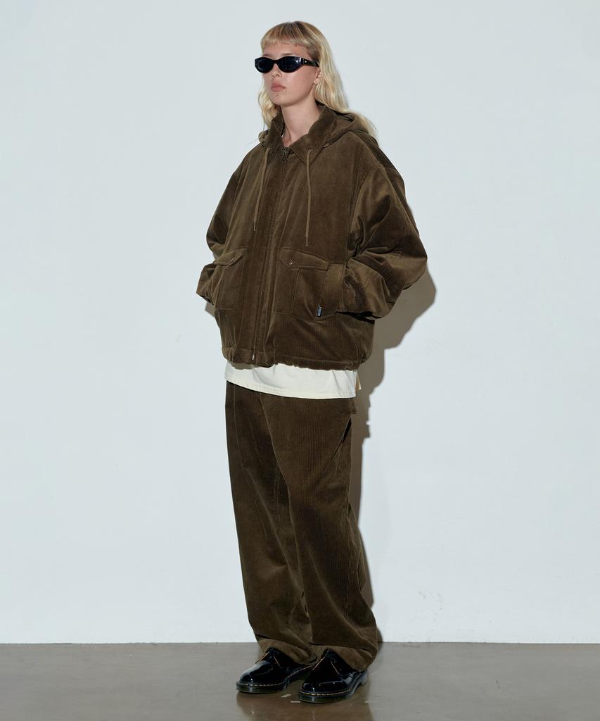 Sculptor Classic Corduroy Parka Brown