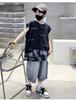 Boys' summer outfit set 2026 new style, handsome and fashionable for children, with sleeveless vest and thin two-piece set