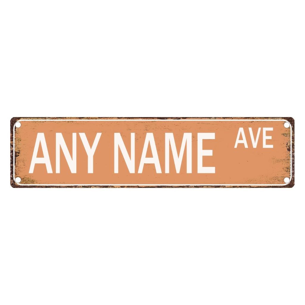 1pc Retro Aluminum Street Sign Custom Text Personalized Home Decor