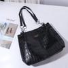 Korean Style PU Handbag Tote Bag Large Capacity Bag Big Pouch Simple Shoulder Bag  Girls