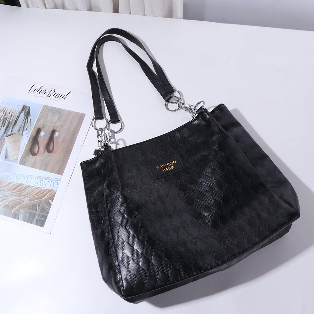 Korean Style PU Handbag Tote Bag Large Capacity Bag Big Pouch Simple Shoulder Bag  Girls