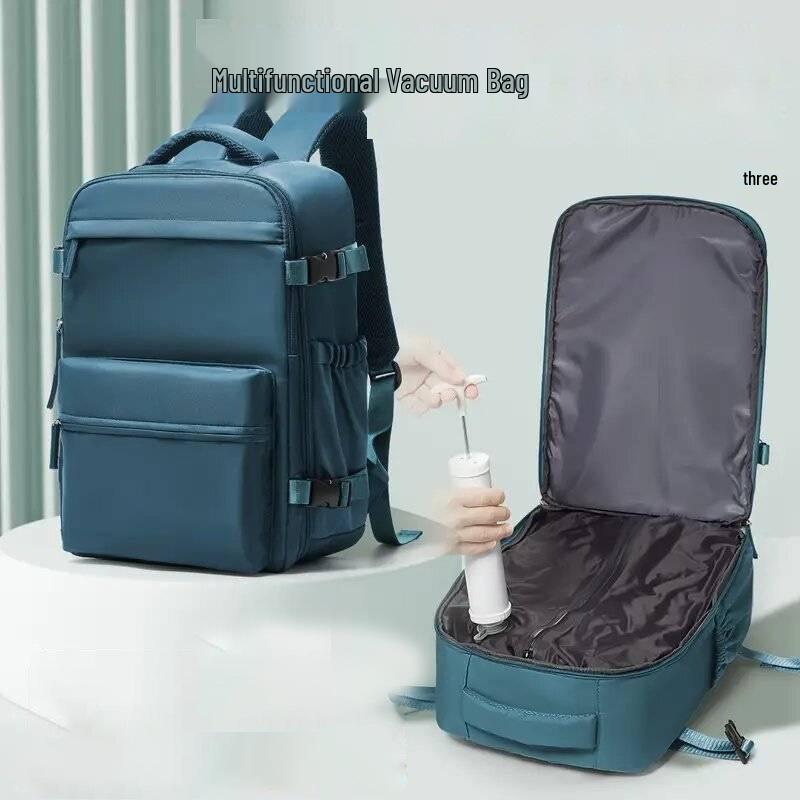 Versatile Unisex Large Capacity Laptop Backpack with Multi-Layer Storage & Compressible Vacuum Bag