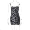 European and American Sexy Hot-selling New Fashion Leopard Print Print Street Style Nightclub Versatile Suspender Bead Dress Women's Clothing