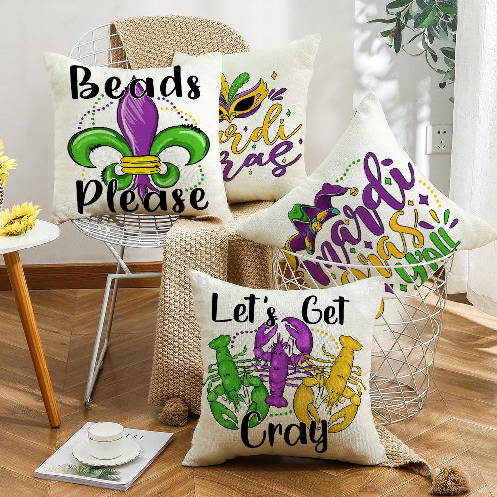 Carnival Mask Dance Pillow Case Home Decoration Sofa Living Room Letter Print Pillow Cushion