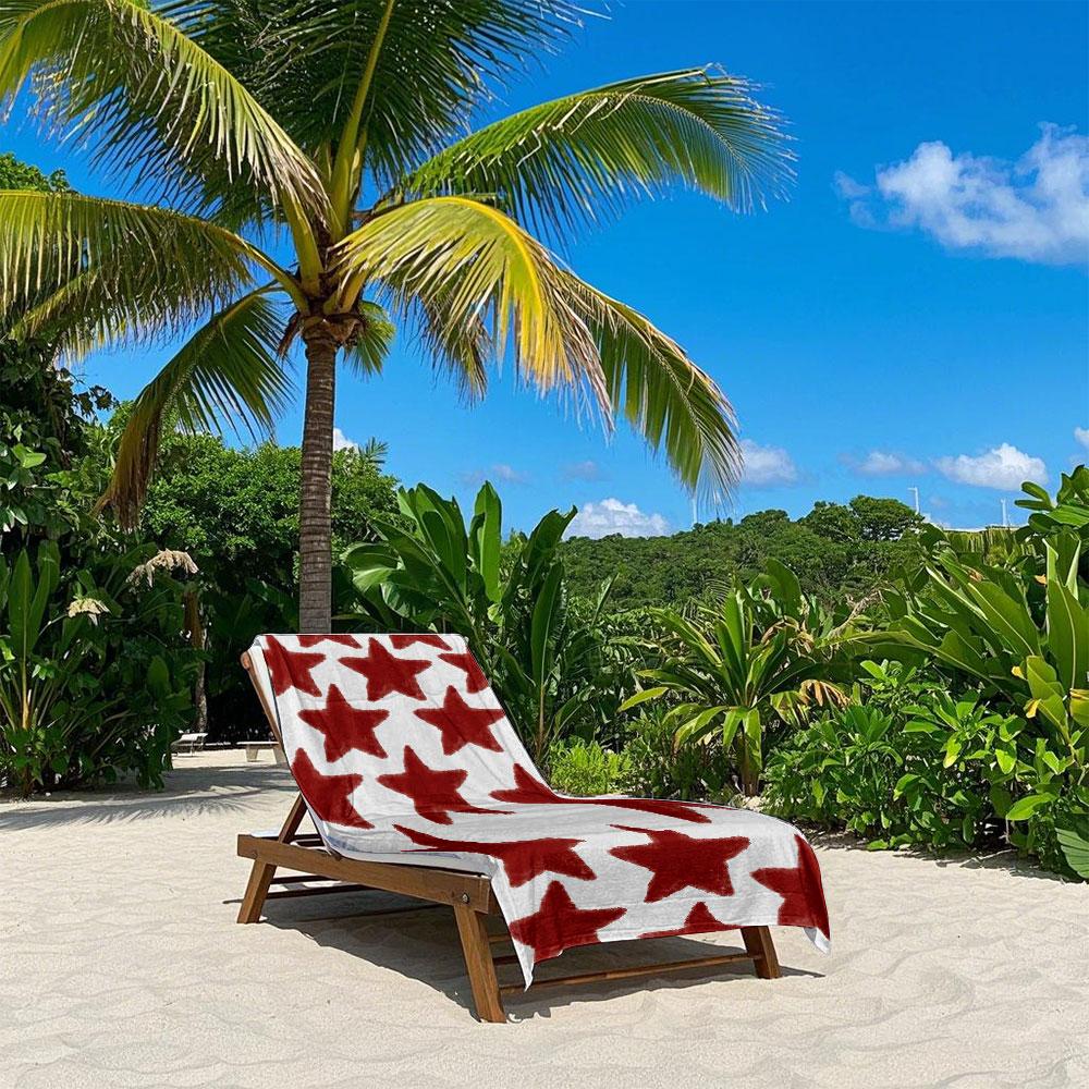 Warm Red Star Pattern Quick Drying Bath Towel Microfiber Beach Towel Light Weight Swimming Camping Yoga Beach Out