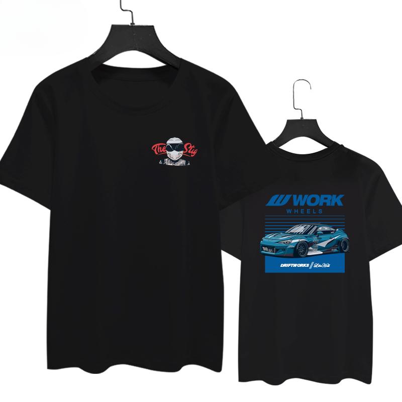 JDM Modified Car BC Twisted Teeth Shock Resistant WORK Wheels BRZ Racing Cotton Short Sleeve T-shirt 2025 Men Women T Shirt Tops