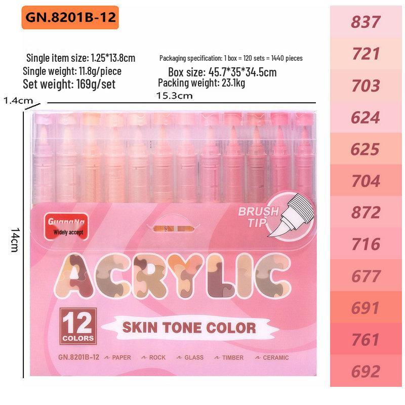 Guangna 8101 Liquid Acrylic Marker Pen, 120/240 Colors, Soft Tip for Student Art & DIY Graffiti